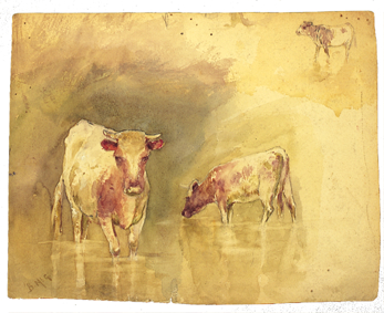 COWS WATERING by William Bingham McGuinness sold for 1,396 at Whyte's Auctions