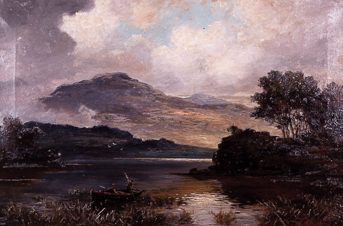 FISHING ON KILLARNEY LAKES UNDER TORC MOUNTAIN by Eugene Joseph MacSwiney sold for 3,047 at Whyte's Auctions