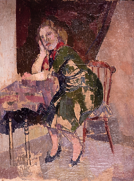WOMAN SEATED AT A TABLE by Stella Steyn sold for 1,524 at Whyte's Auctions