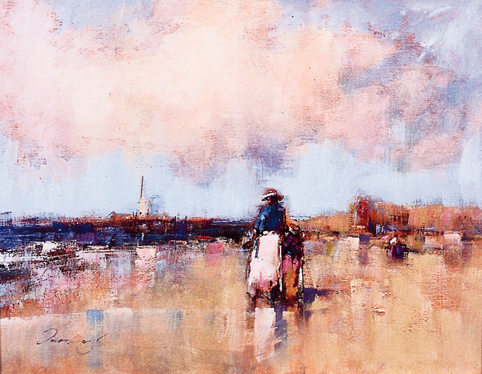 MOTHER AND DAUGHTER, BRITTAS BEACH IRELAND by Ken Moroney sold for 2,285 at Whyte's Auctions