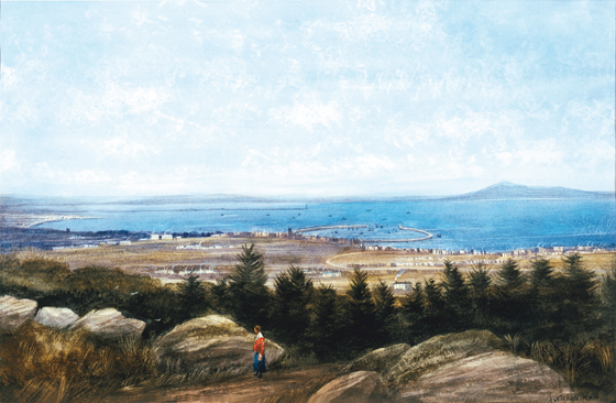 DUN LAOGHAIRE  HARBOUR AND DUBLIN BAY by Andrew Nicholl sold for 15,871 at Whyte's Auctions