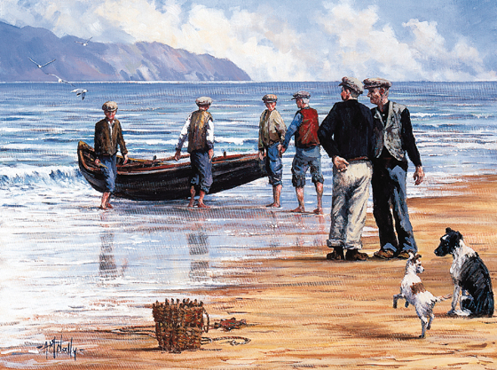 LAUNCHING THE CURRACH by Tony McNally sold for 2,032 at Whyte's Auctions
