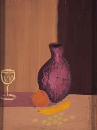 STILL LIFE - VASE, GLASS AND FRUIT by Arthur Armstrong sold for 1,777 at Whyte's Auctions