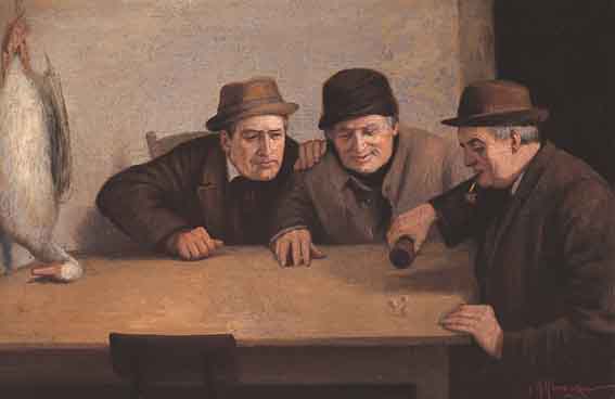 THE DICE THROWERS by Joseph Malachy Kavanagh sold for 5,840 at Whyte's Auctions
