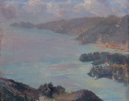 PORTOFINO ACROSS THE GOLFO TIGULLIO, SEPTEMBER 13, 1933 by Sir Gerald Festus Kelly sold for 2,158 at Whyte's Auctions