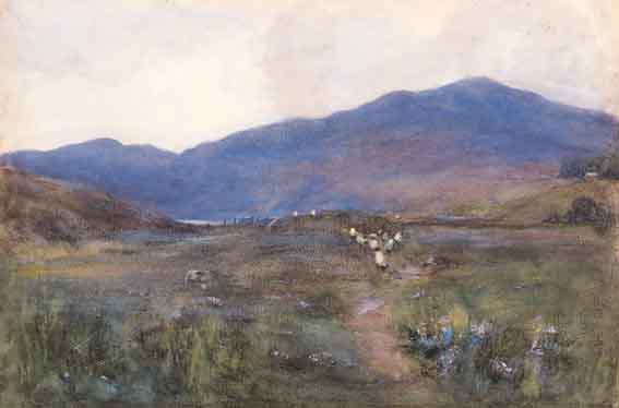 LANDSCAPE WITH SHEEP AND HILLS by May Guinness (1863-1955) at Whyte's Auctions
