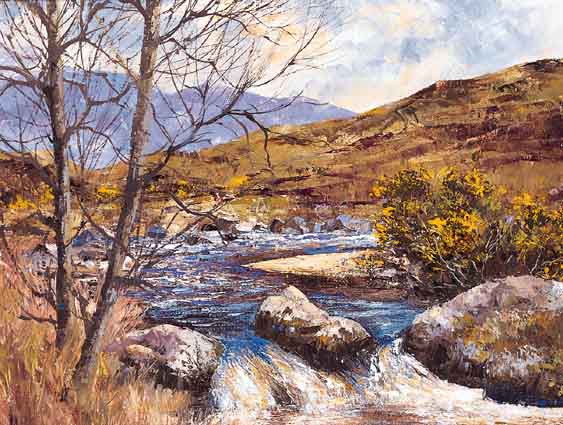 RIVER AND GORSE, WICKLOW by Fergus O'Ryan sold for 2,666 at Whyte's Auctions