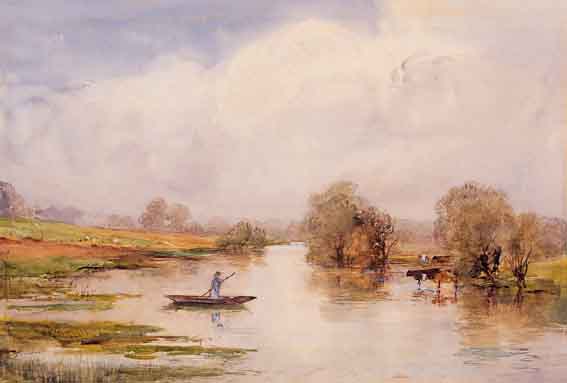 ON THE THAMES NEAR ABINGDON by William Bingham McGuinness sold for 1,650 at Whyte's Auctions