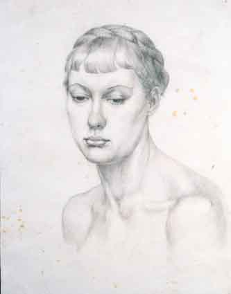STUDY OF A YOUNG WOMAN'S HEAD by John Luke sold for 2,158 at Whyte's Auctions