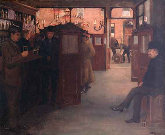 INTERIOR OF KAVANAGH'S PUB, DUBLIN by Stan Cowen sold for 1,460 at Whyte's Auctions