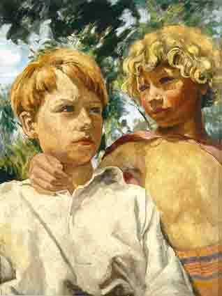 TWO CHILDREN by Nel Adeney (ne Gilford) sold for 1,015 at Whyte's Auctions