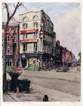 DAWSON STREET DUBLIN FROM ST STEPHEN'S GREEN by Flora H. Mitchell sold for 2,800 at Whyte's Auctions
