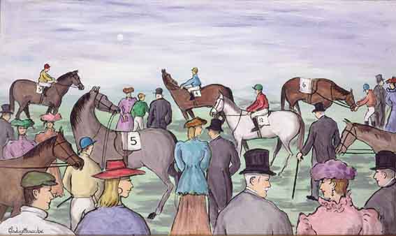 PARADE RING, LADIES' DAY, PUNCHESTOWN CIRCA 1907 by Gladys Maccabe sold for 7,200 at Whyte's Auctions