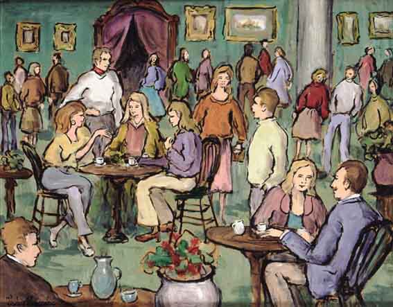 COFFEE IN THE GALLERY by Gladys Maccabe sold for 6,200 at Whyte's Auctions