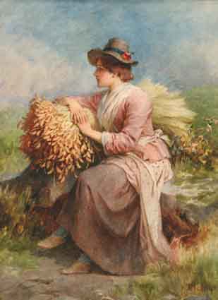 SEATED WOMAN WITH SHEAF OF WHEAT by Samuel McCloy sold for 1,800 at Whyte's Auctions
