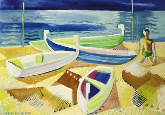 BOATS ON THE CTE D'AZUR by Father Jack P. Hanlon sold for 12,500 at Whyte's Auctions