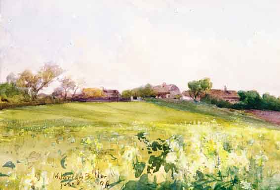 VIEW OF COTTAGES ACROSS SUMMER FIELDS by Mildred Anne Butler sold for 4,000 at Whyte's Auctions
