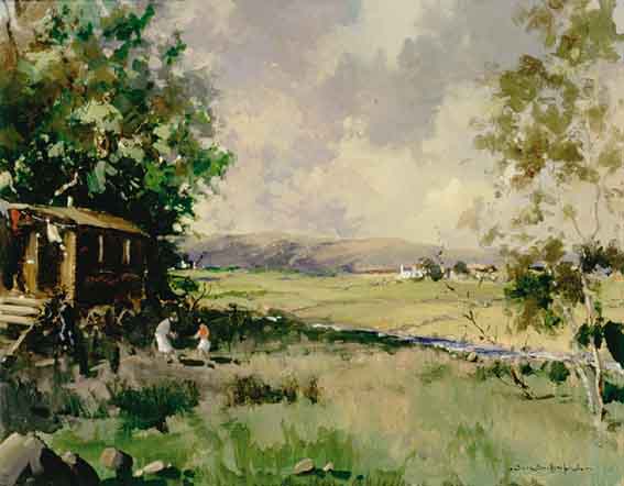LANDSCAPE WITH TRAVELLERS' CARAVAN by George K. Gillespie sold for 7,000 at Whyte's Auctions