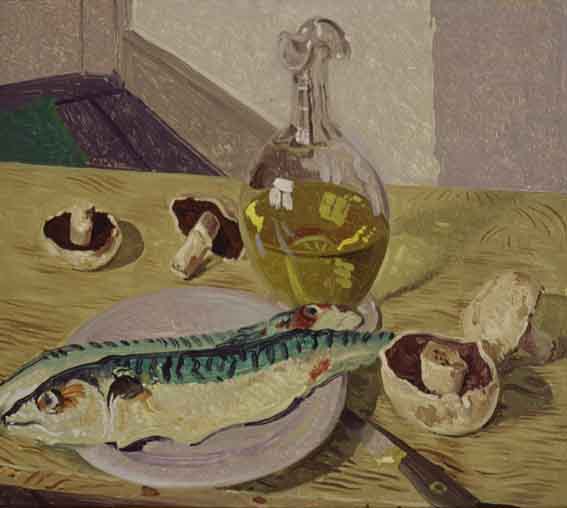 STILL LIFE WITH FISH AND MUSHROOMS by Desmond Stephenson sold for 1,400 at Whyte's Auctions