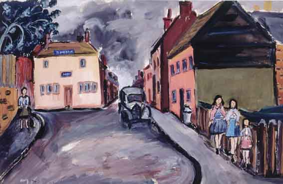 RATHMULLEN STREET SCENE WITH YOUNG GIRLS, CIRCA 1940s by Norah McGuinness HRHA (1901-1980) and Moila Powell (1895-1995) sold for 4,200 at Whyte's Auctions