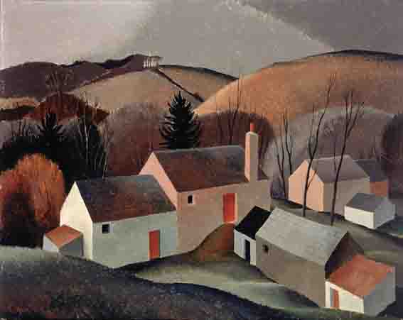 BUILDINGS WITH DISTANT SPINNEY by Colin Middleton sold for 15,000 at Whyte's Auctions