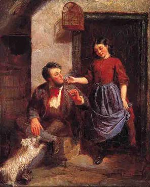 A COUPLE WITH A DOG by Samuel McCloy sold for 2,200 at Whyte's Auctions