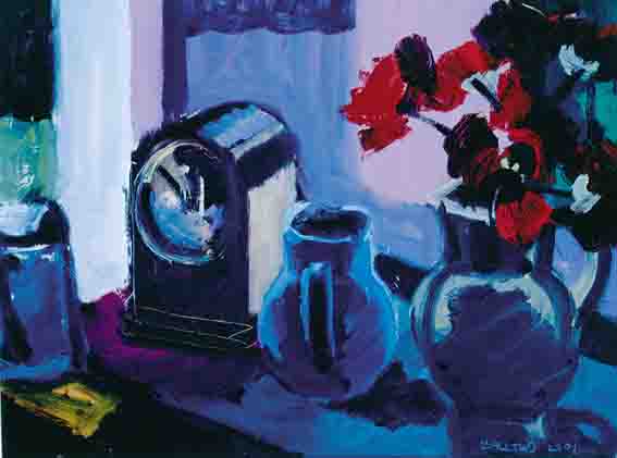 STILL LIFE WITH CLOCK by Brian Ballard sold for 5,600 at Whyte's Auctions