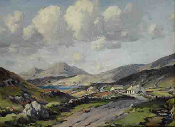 COASTAL ROAD WITH COTTAGES AND HILLS by Charles J. McAuley sold for 2,200 at Whyte's Auctions