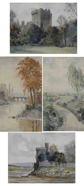 FOUR VIEWS INCLUDING BLARNEY AND BLACKROCK CASTLES, COUNTY CORK by Douglas Alexander sold for 2,600 at Whyte's Auctions