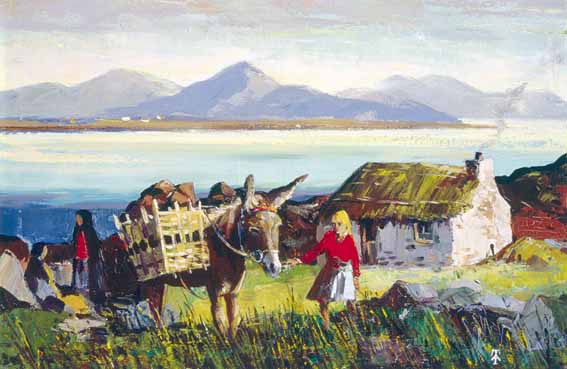 CARTING TURF, CONNEMARA by Anne Tallentire sold for 1,100 at Whyte's Auctions