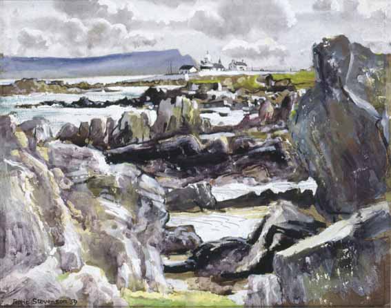COAST AT SHROVE, COUNTY DONEGAL by Patric Stevenson PPRUA (1909-1983) at Whyte's Auctions