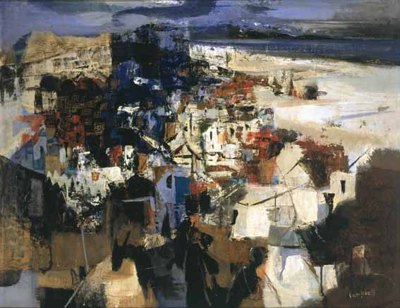 MALAGA HARBOUR WITH PEASANTS AND DONKEY by George Campbell sold for 20,000 at Whyte's Auctions