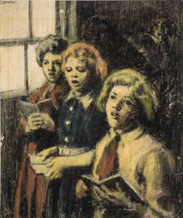 THREE CHOIR GIRLS by William Conor OBE RHA RUA ROI (1881-1968) at Whyte's Auctions