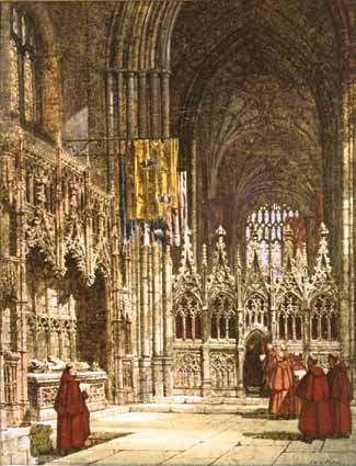 CATHEDRAL INTERIOR by Louise J. Rayner sold for 3,200 at Whyte's Auctions