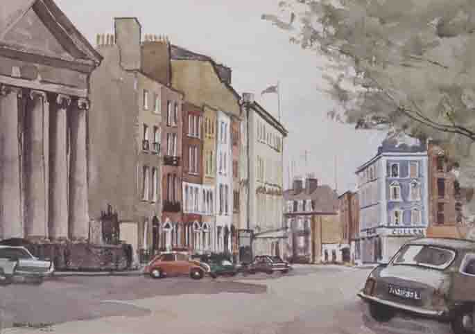 ST. STEPHEN'S GREEN WITH A VIEW OF THE RUSSELL HOTEL by Tom Nisbet sold for 1,400 at Whyte's Auctions