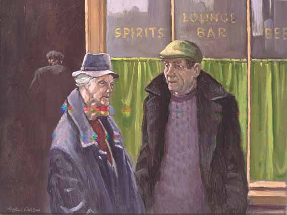 OUTSIDE RYAN'S BAR by Robert Taylor Carson sold for 2,400 at Whyte's Auctions