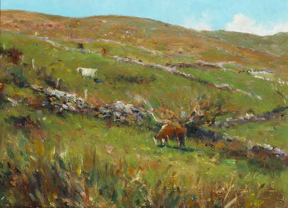 CATTLE GRAZING, COUNTY KERRY by Paul Kelly sold for 1,800 at Whyte's Auctions