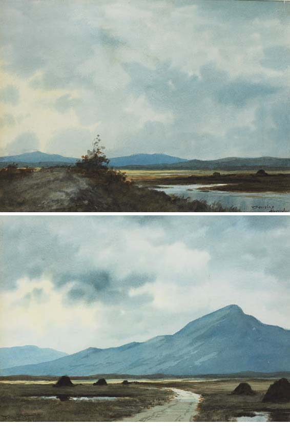 TURF STACKS, CONNEMARA and BOGPOOL, CONNEMARA (A PAIR) by Douglas Alexander (1871-1945) at Whyte's Auctions