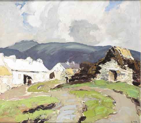 COTTAGES ON ACHILL ISLAND by Letitia Marion Hamilton RHA (1878-1964) at Whyte's Auctions