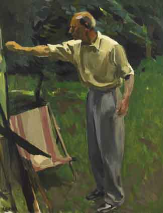 PAINTING IN A GARDEN by William John Leech RHA ROI (1881-1968) at Whyte's Auctions
