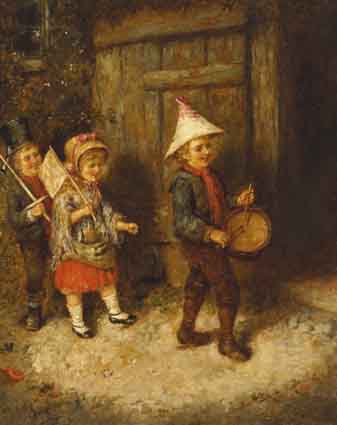 THREE CHILDREN PLAYING AT MARCHING SOLDIERS by Erskine Nicol sold for 9,000 at Whyte's Auctions