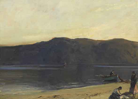 FLUKE FISHING AT KILLYHOEY, COUNTY DONEGAL by James Humbert Craig sold for 11,000 at Whyte's Auctions