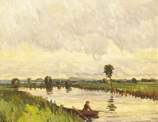 EVENING ON THE OLD BANN, PORTADOWN by Charles Vincent Lamb sold for 7,500 at Whyte's Auctions