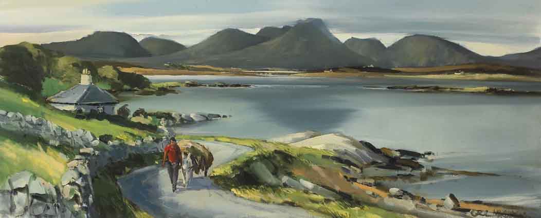 THE TWELVE PINS FROM ROUNDSTONE, CONNEMARA by Cecil Maguire sold for 9,500 at Whyte's Auctions