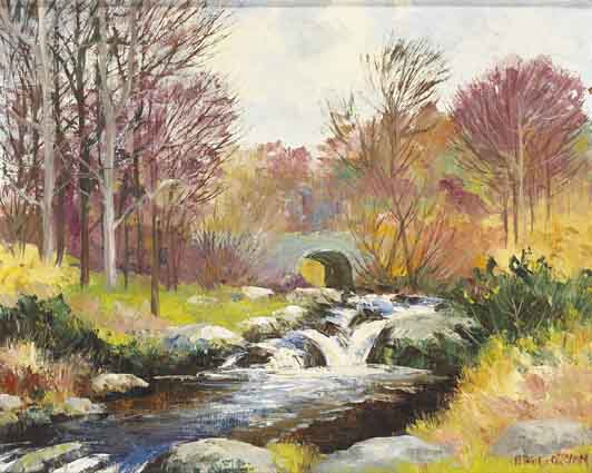 BRIDGE AND RIVER, WICKLOW by Fergus O'Ryan sold for 2,400 at Whyte's Auctions