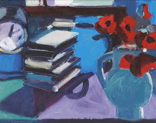 BOOKS AND POPPIES by Brian Ballard sold for 4,800 at Whyte's Auctions