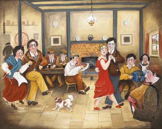 PARTY AT KATE KARNEY'S by John Schwatschke sold for 2,800 at Whyte's Auctions