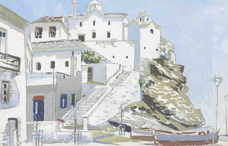 WHITE MONASTERY, SKOPILOS by Rosaleen Brigid Ganly HRHA (1909-2002) at Whyte's Auctions