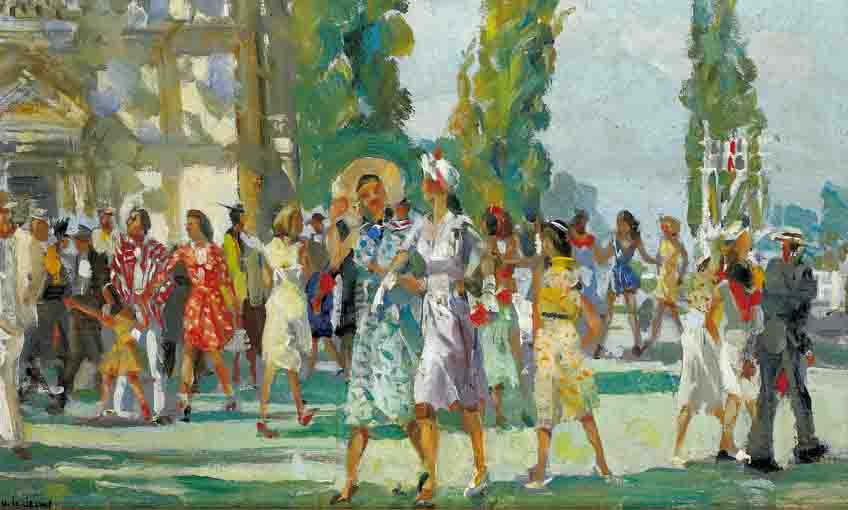 AT THE RACES by James le Jeune sold for 12,500 at Whyte's Auctions