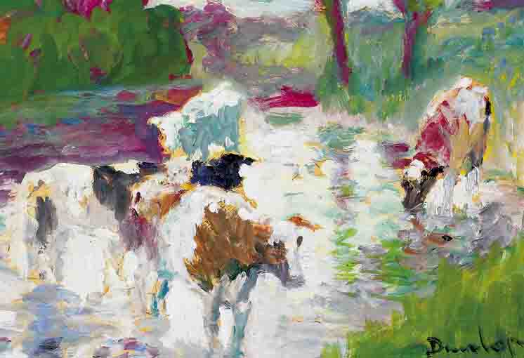 CATTLE WATERING by Ronald Ossory Dunlop sold for 1,800 at Whyte's Auctions